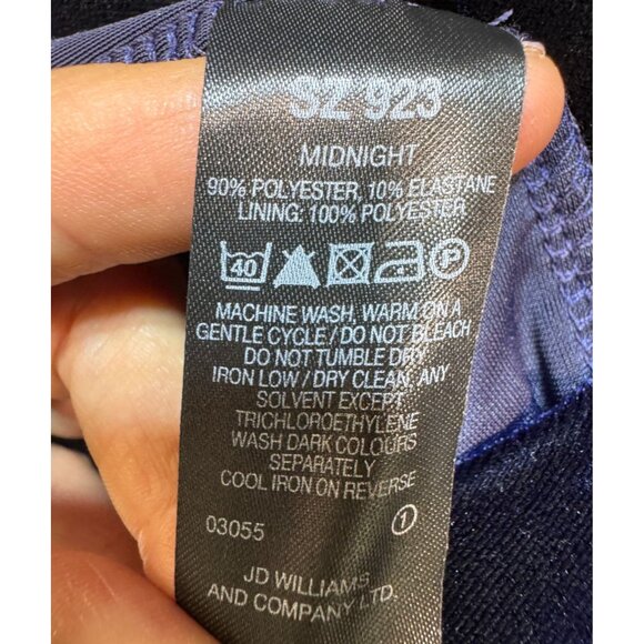 Changes By Together Womens Ruched Velvet Midi Dress Size 18 Midnight Blue Party - Picture 4 of 12